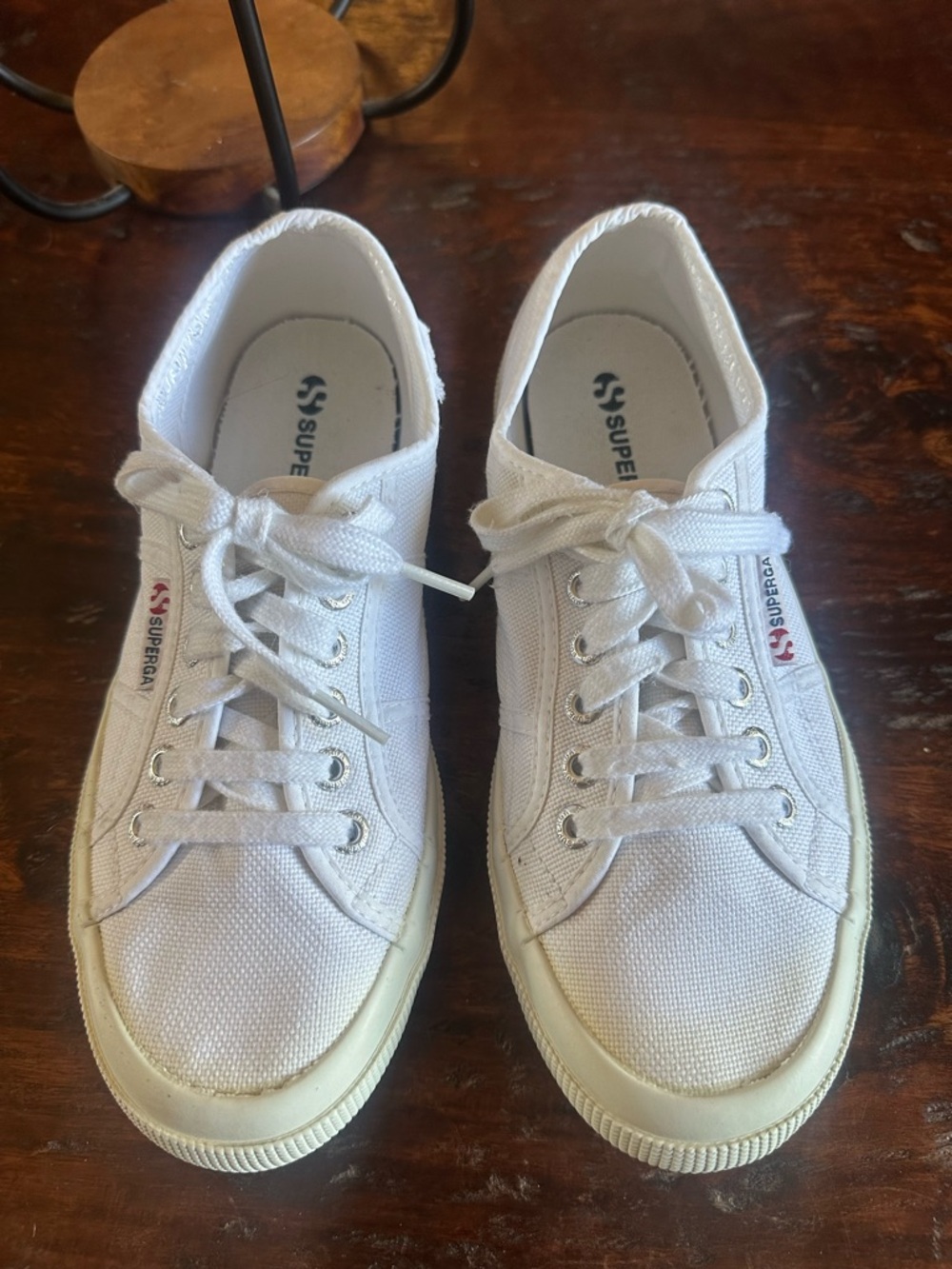 Superga White Low-Top Canvas Sneakers